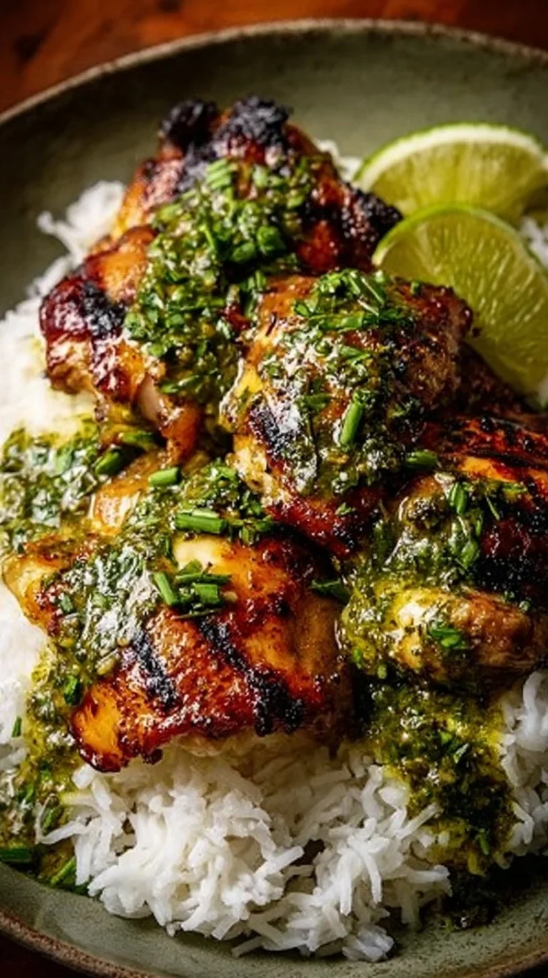 Delicious Peruvian chicken served with creamy green sauce on a plate