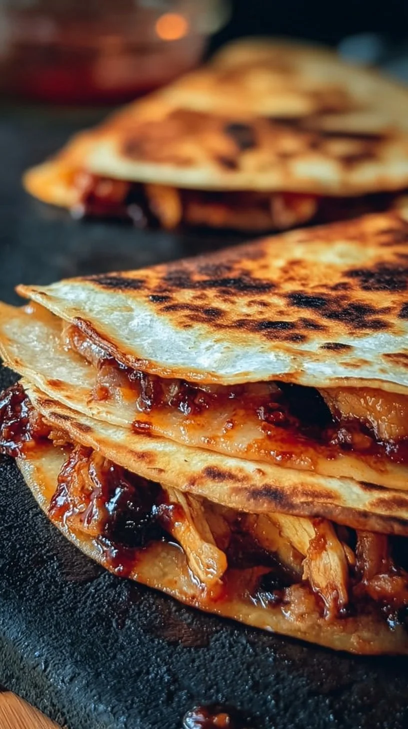 Blackstone Hot Honey BBQ Chicken Quesadillas