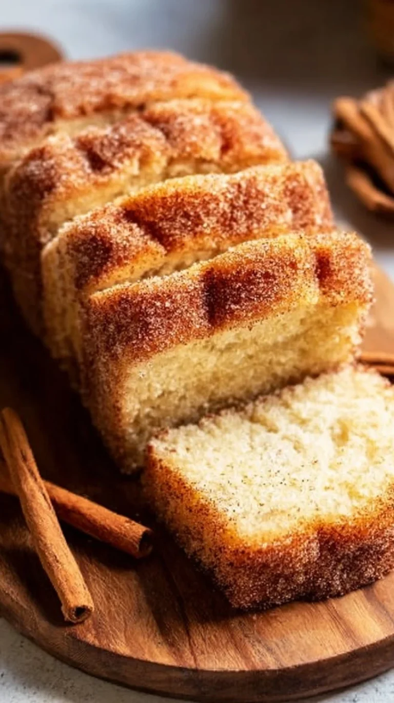 Cinnamon Sugar Donut Bread with a soft texture and sweet cinnamon topping.