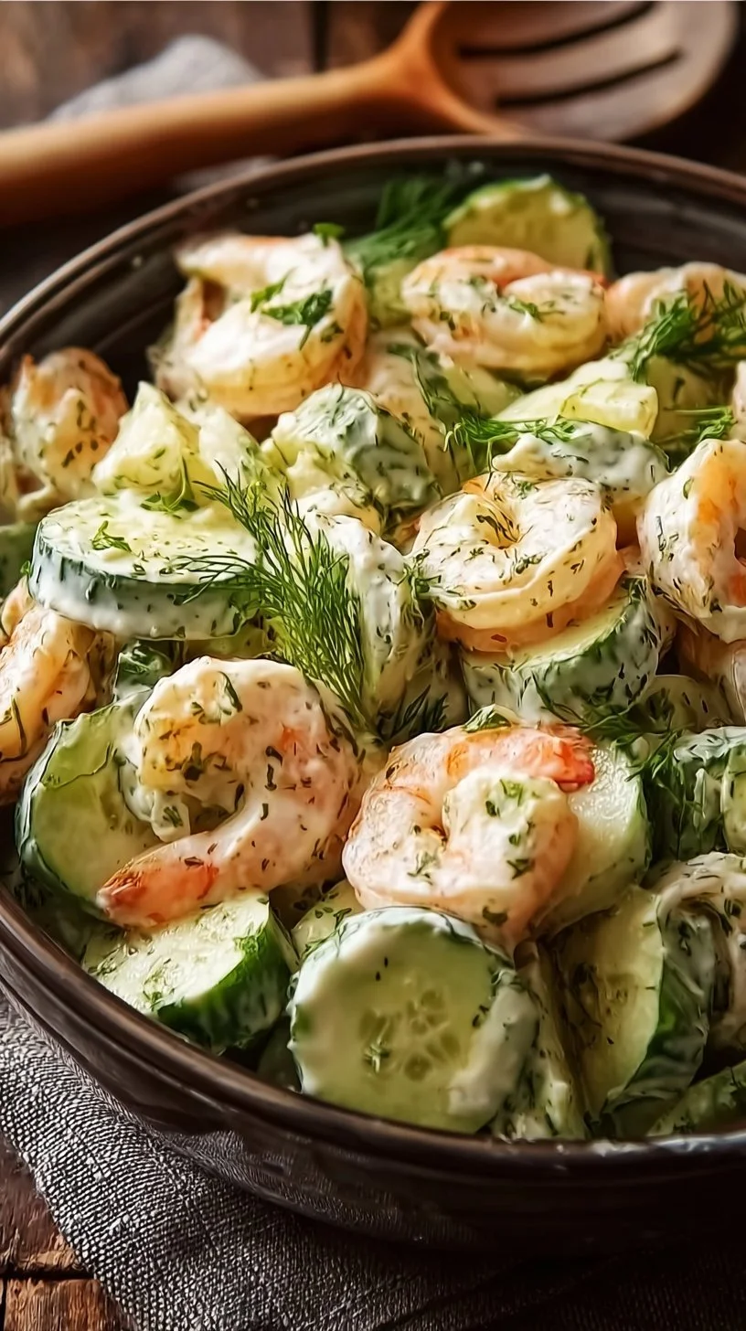 Creamy Cucumber Shrimp Salad