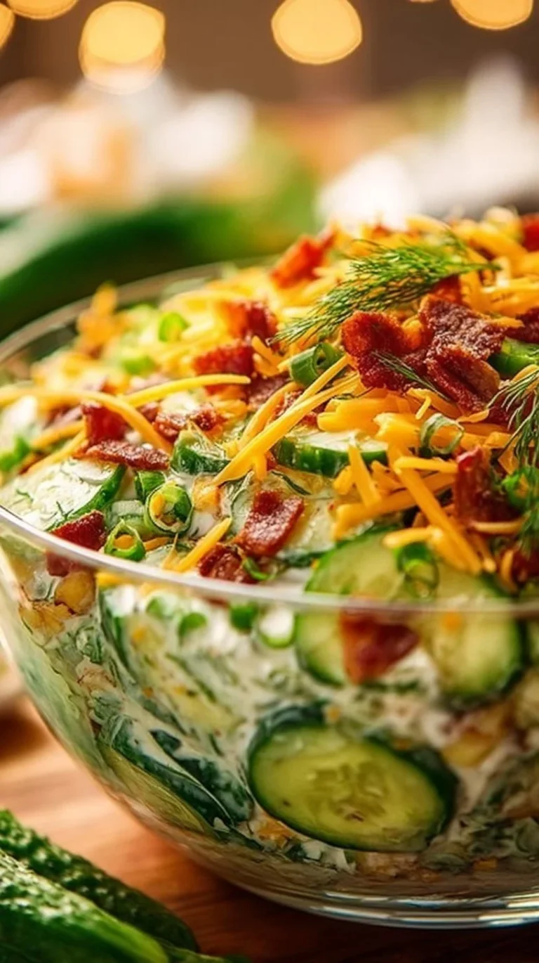 Bowl of Cucumber Ranch Crack Salad with fresh ingredients