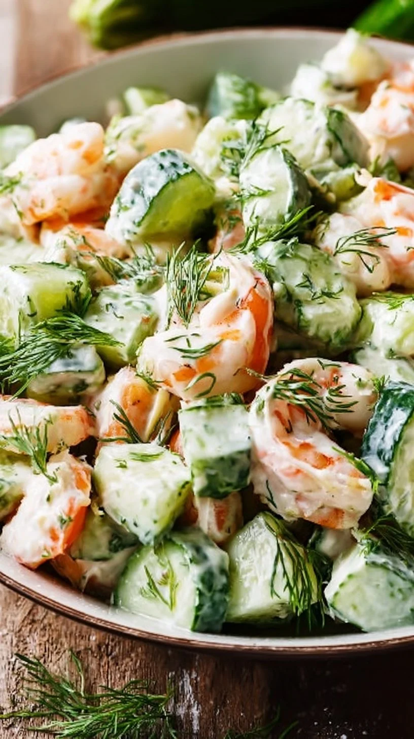 Healthy Cucumber Shrimp Salad