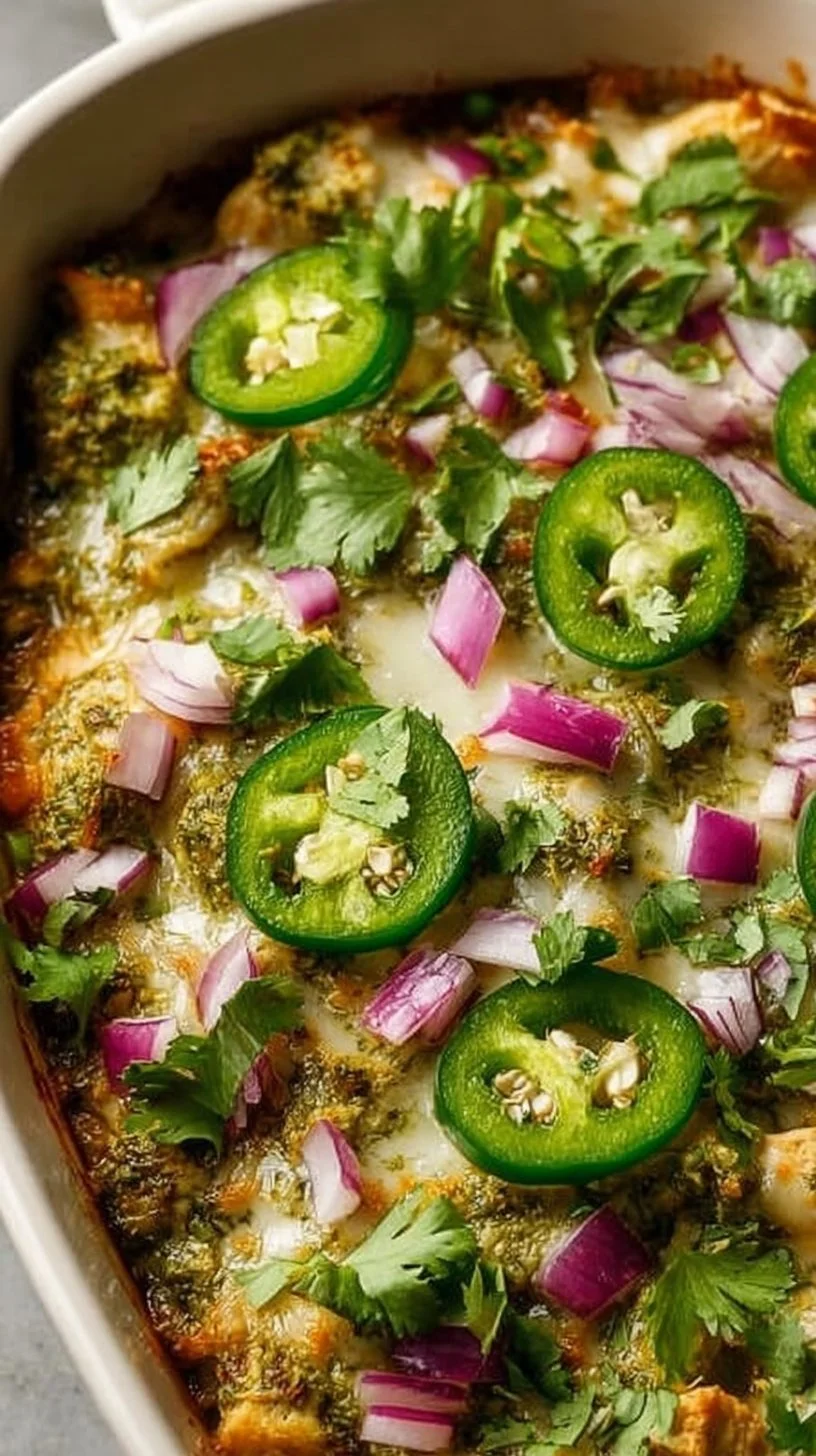 Healthy Salsa Verde Chicken Casserole