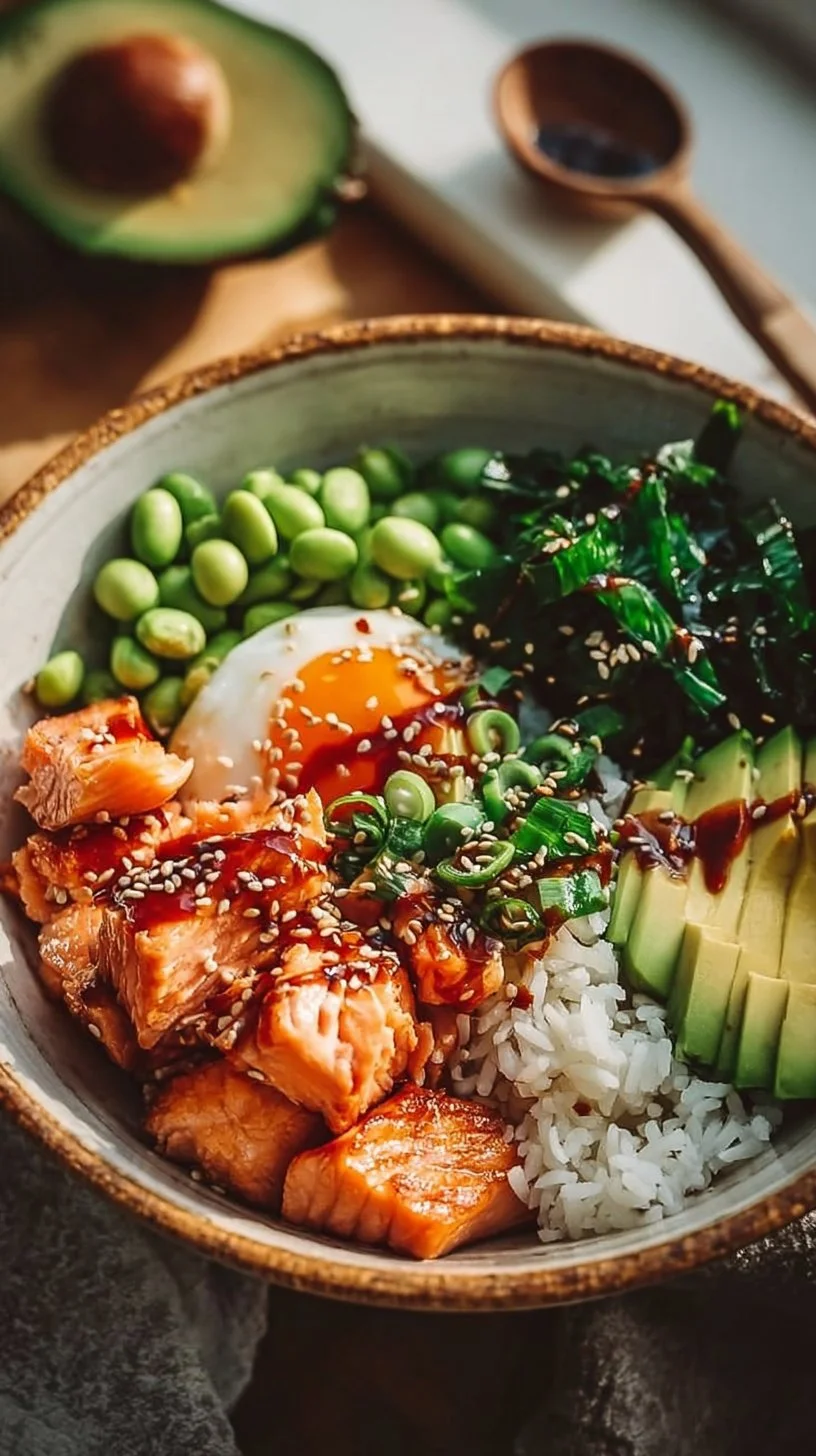 Honey Sriracha Salmon Bowls