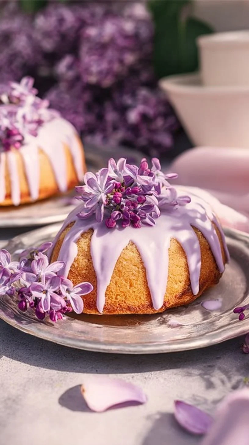 Lilac Bundt Cakes
