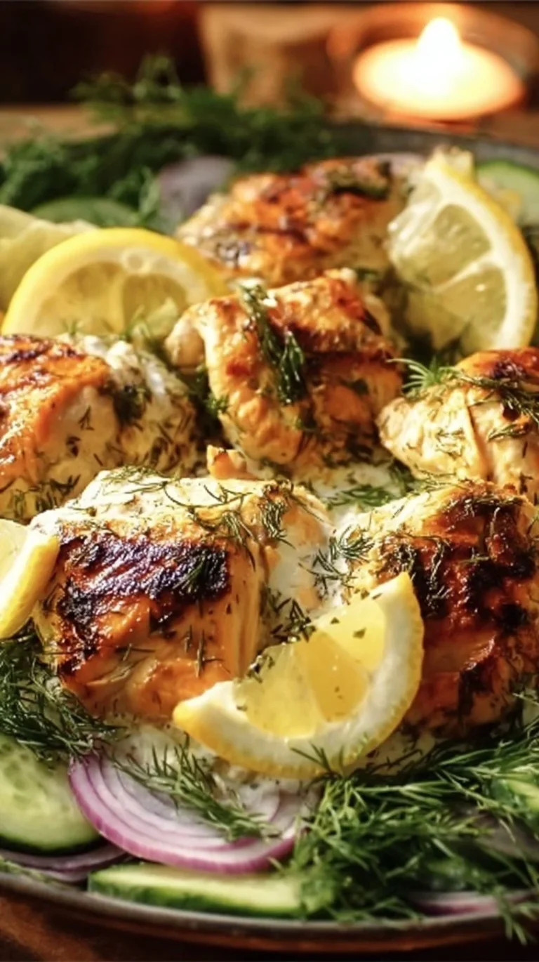 Mediterranean Lemon-Dill Chicken Bowl with fresh vegetables