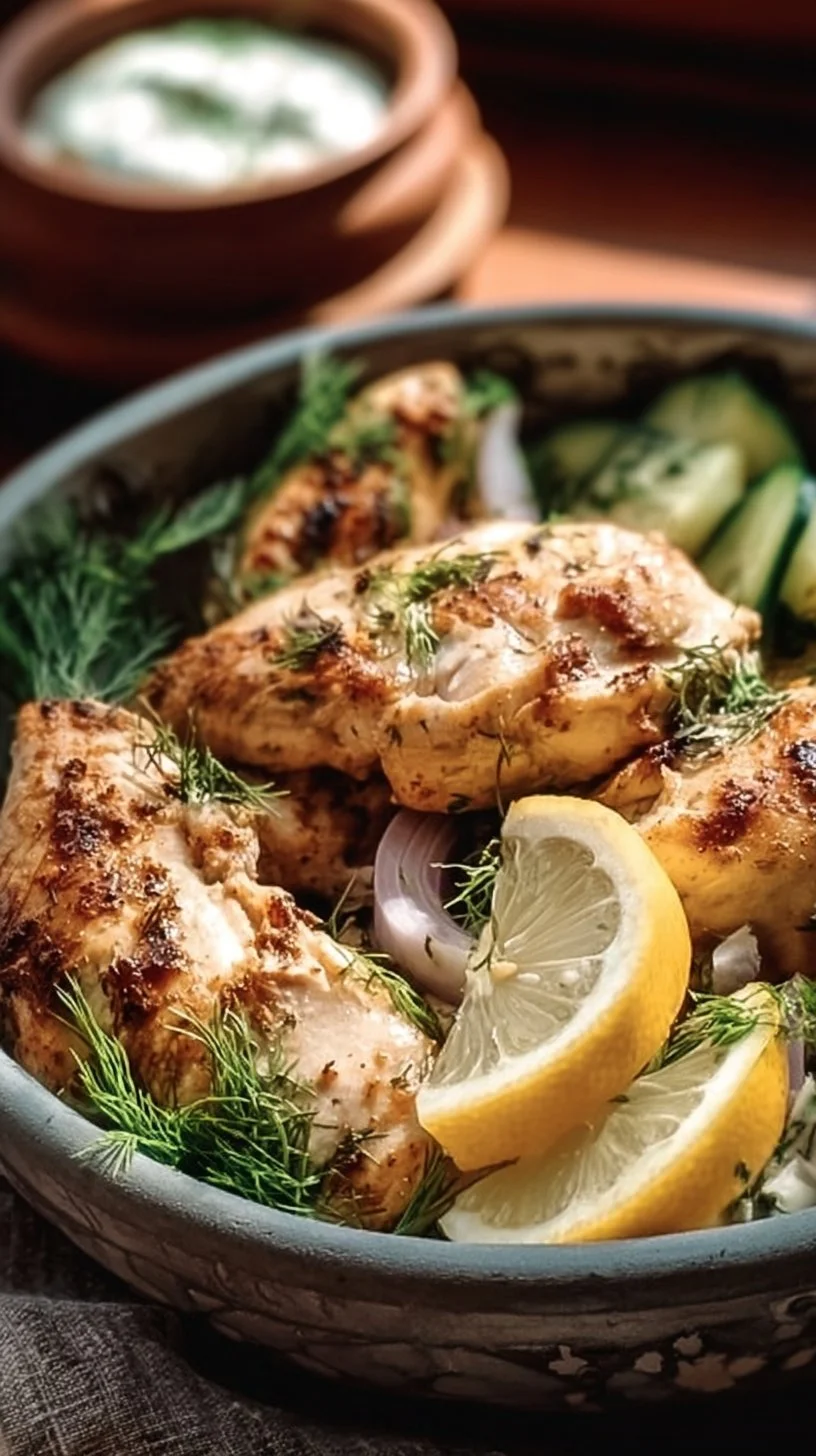 Mediterranean Lemon-Dill Chicken Bowls