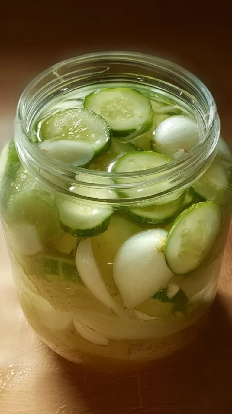 Old-fashioned cucumbers and onions in vinegar dressing served in a bowl
