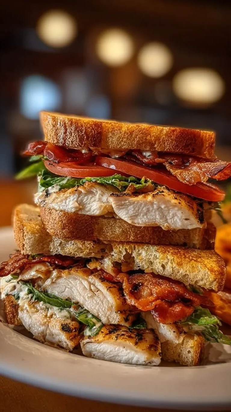 Ranch Chicken & Bacon Grilled Sandwich with fresh ingredients