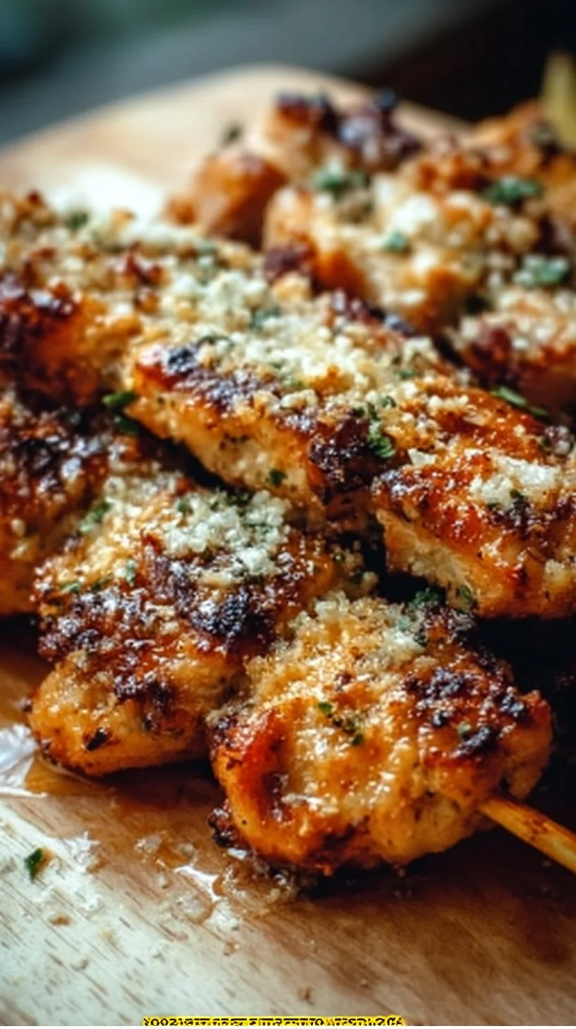 Ranch Garlic Parmesan Chicken Skewers