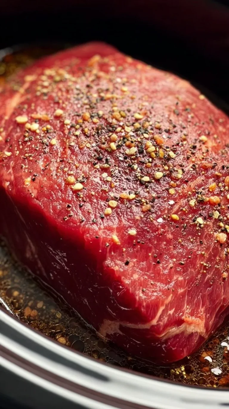 Delicious Slow Cooker Corned Beef served with vegetables and seasonings