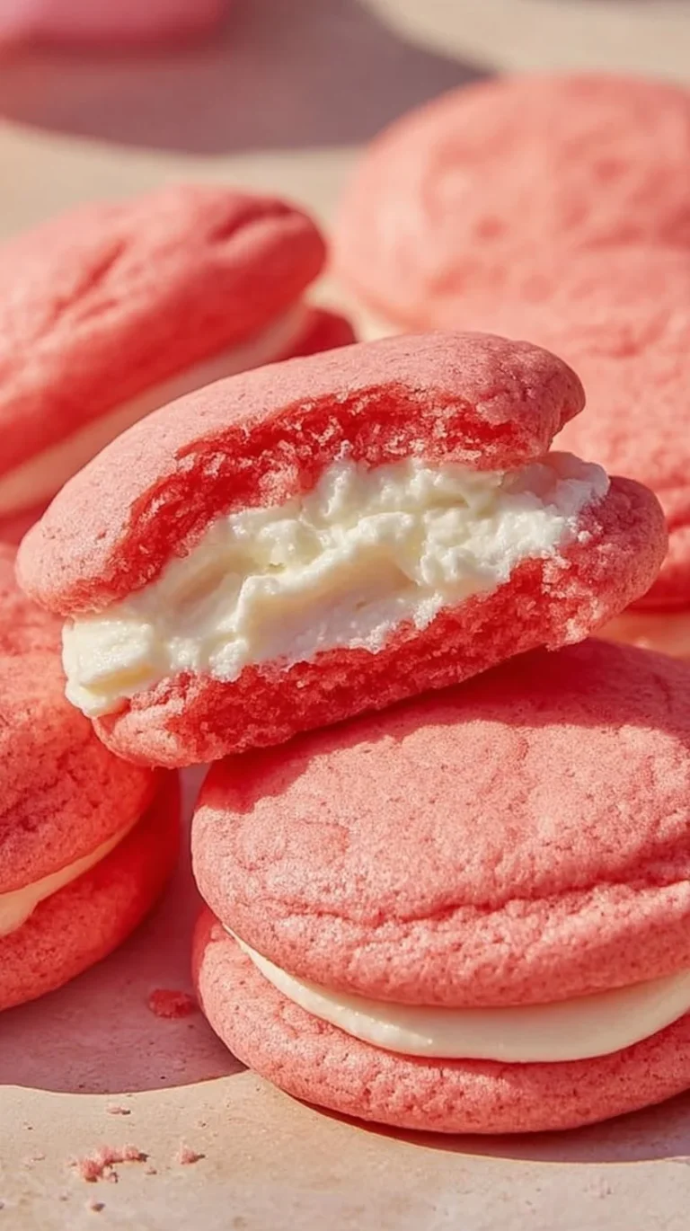 Strawberry cheesecake cookies topped with fresh strawberries and cream cheese frosting.