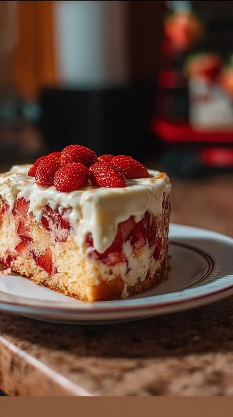 Strawberry Custard Delight Cake