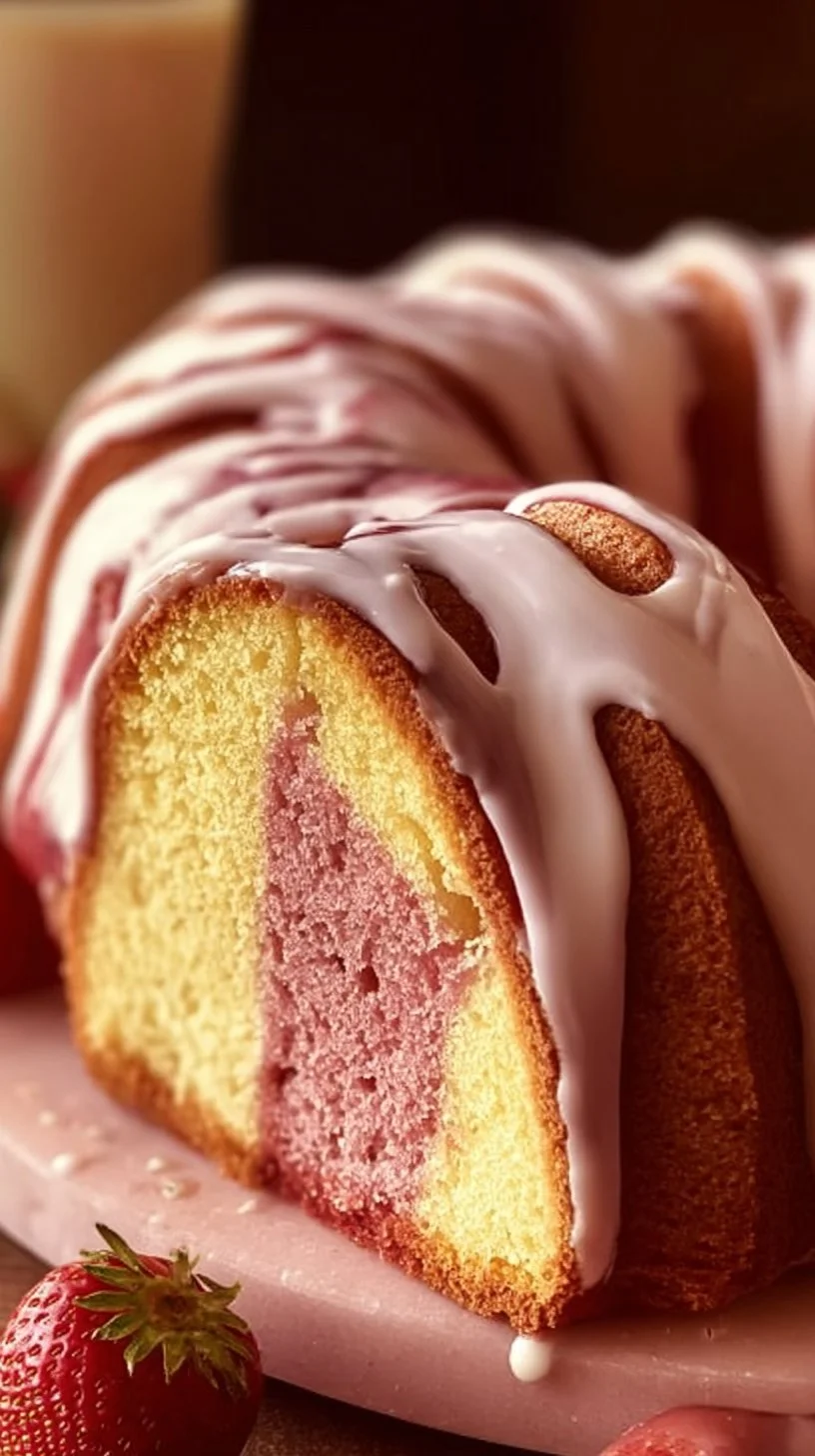 Strawberry Milkshake Pound Cake