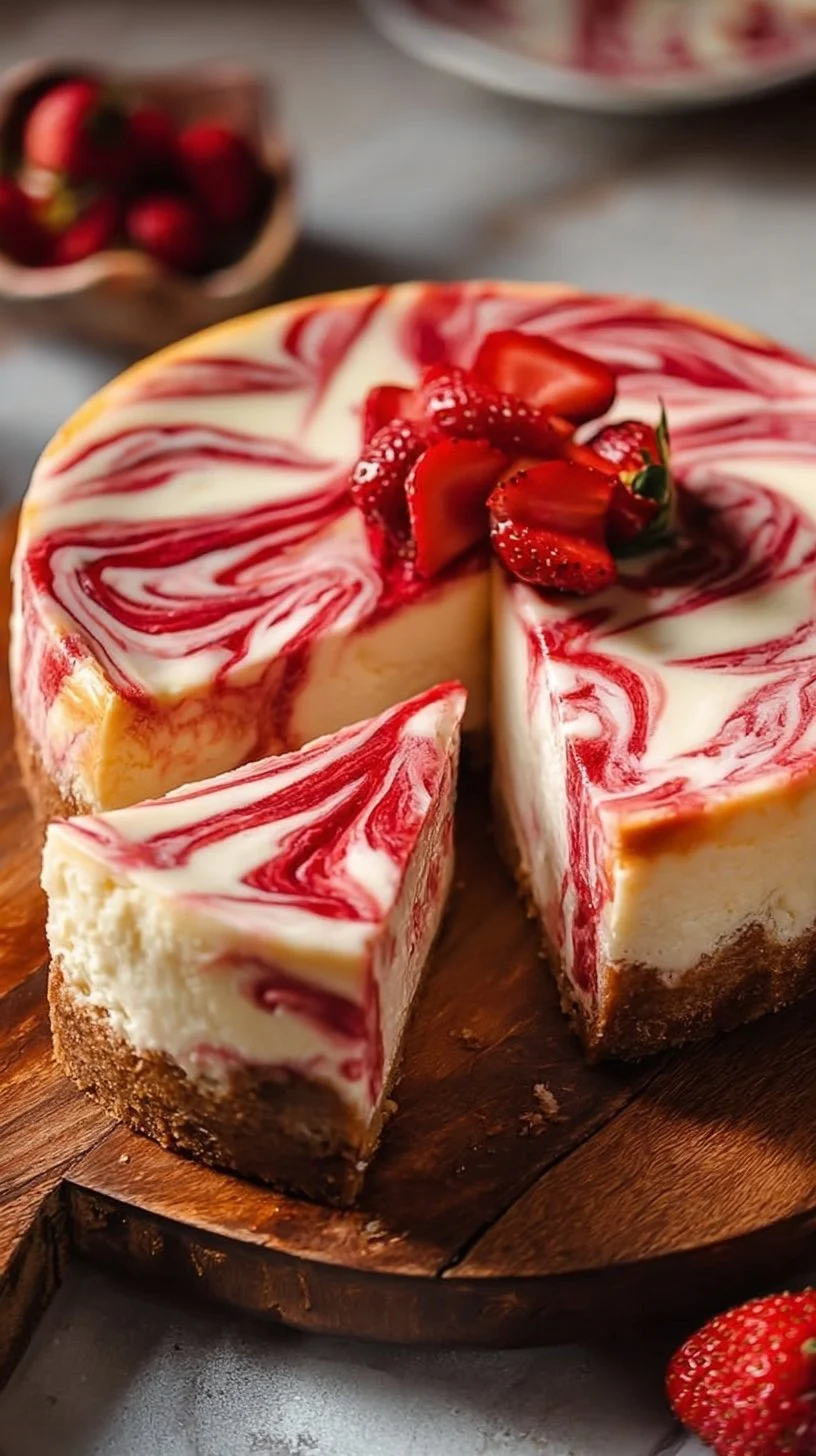 Strawberry Swirl Cheesecake Recipe