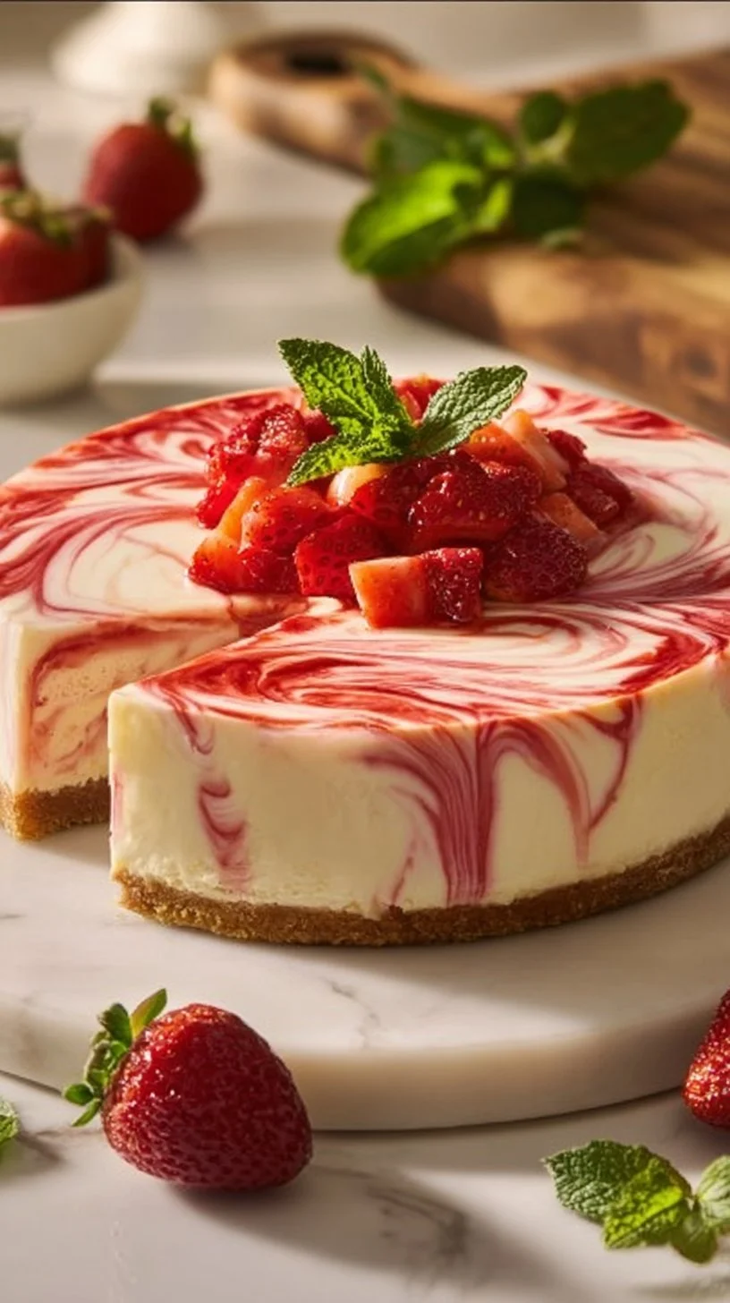 Strawberry Swirl Cheesecake Recipe
