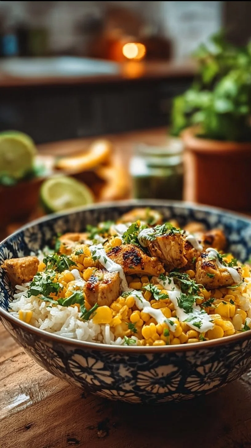 Street Corn Chicken Rice Bowl