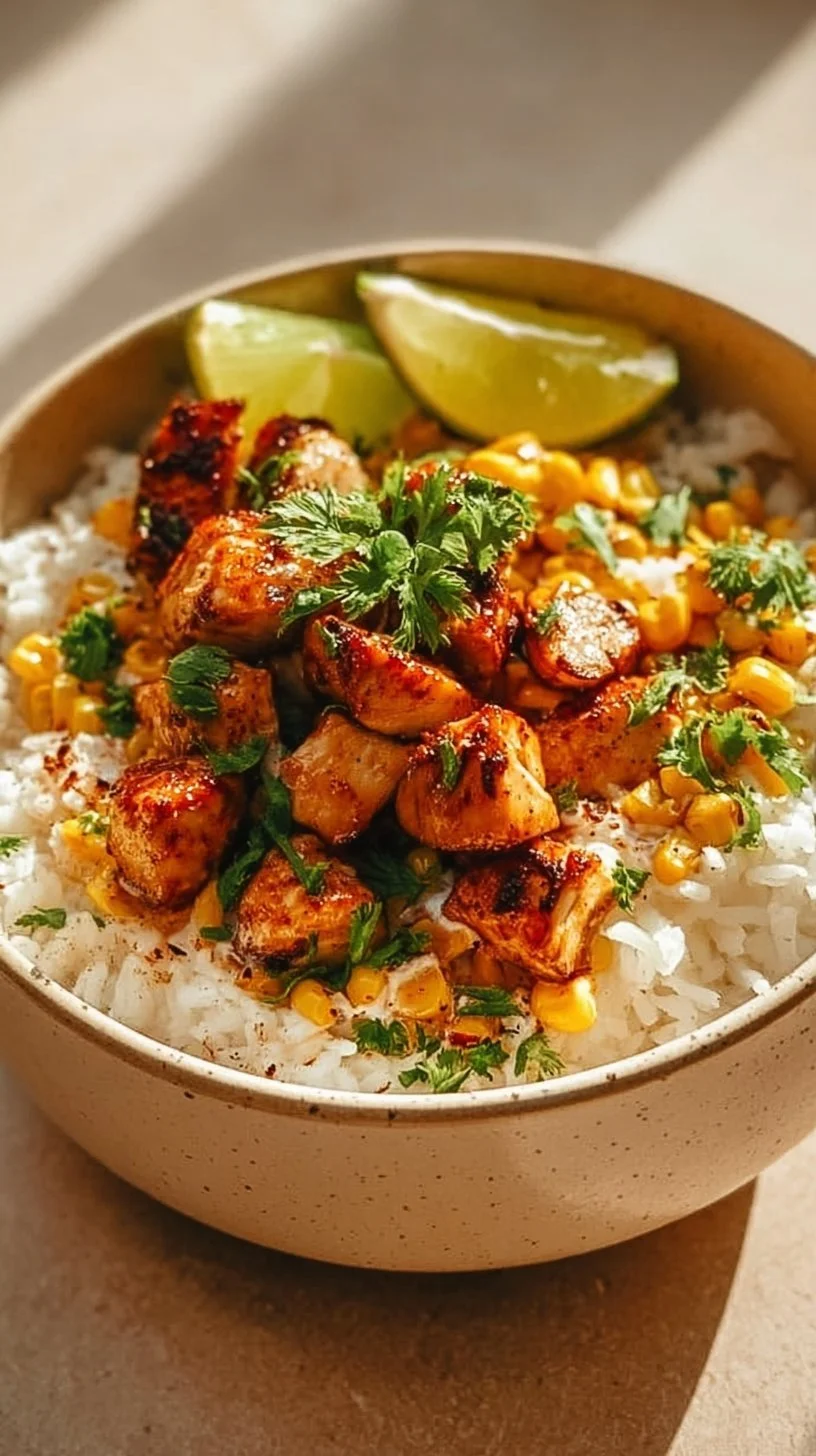 Street Corn Chicken Rice Bowl