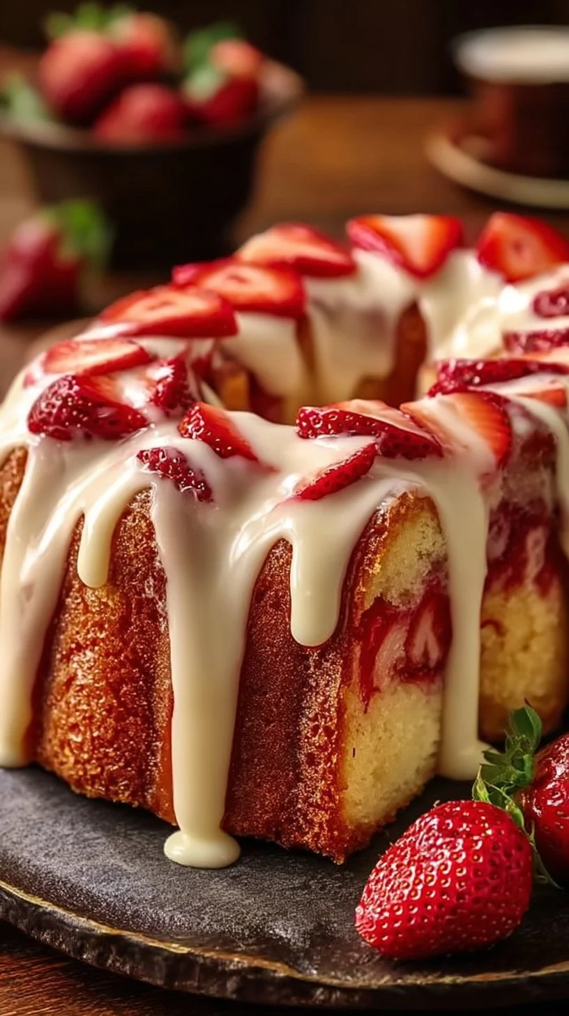 The Ultimate Strawberry Cream Cheese Pound Cake