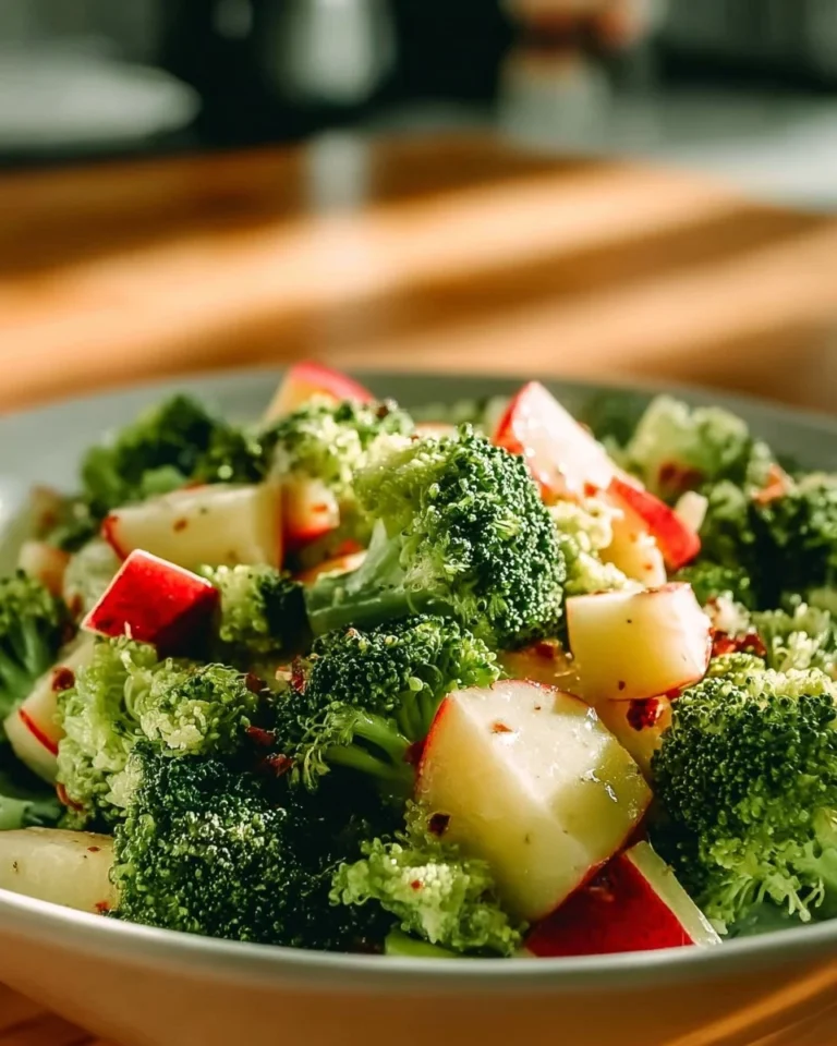 Delicious Apple Broccoli Salad with fresh apples and broccoli florets