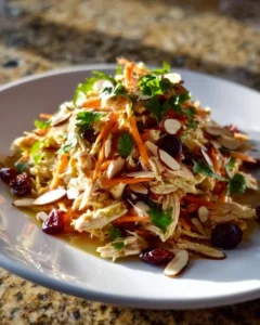 Asian Chicken Cranberry Salad with vibrant vegetables and dressing