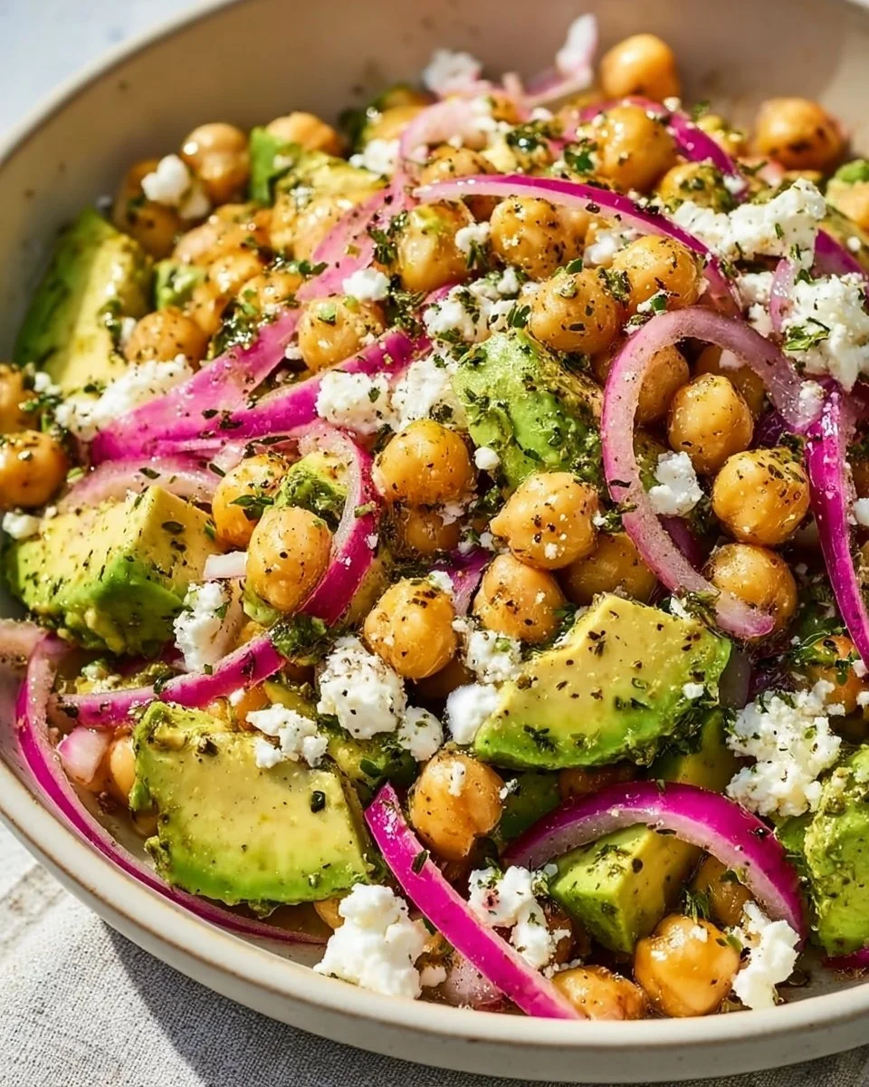 Chickpea Feta Avocado Salad