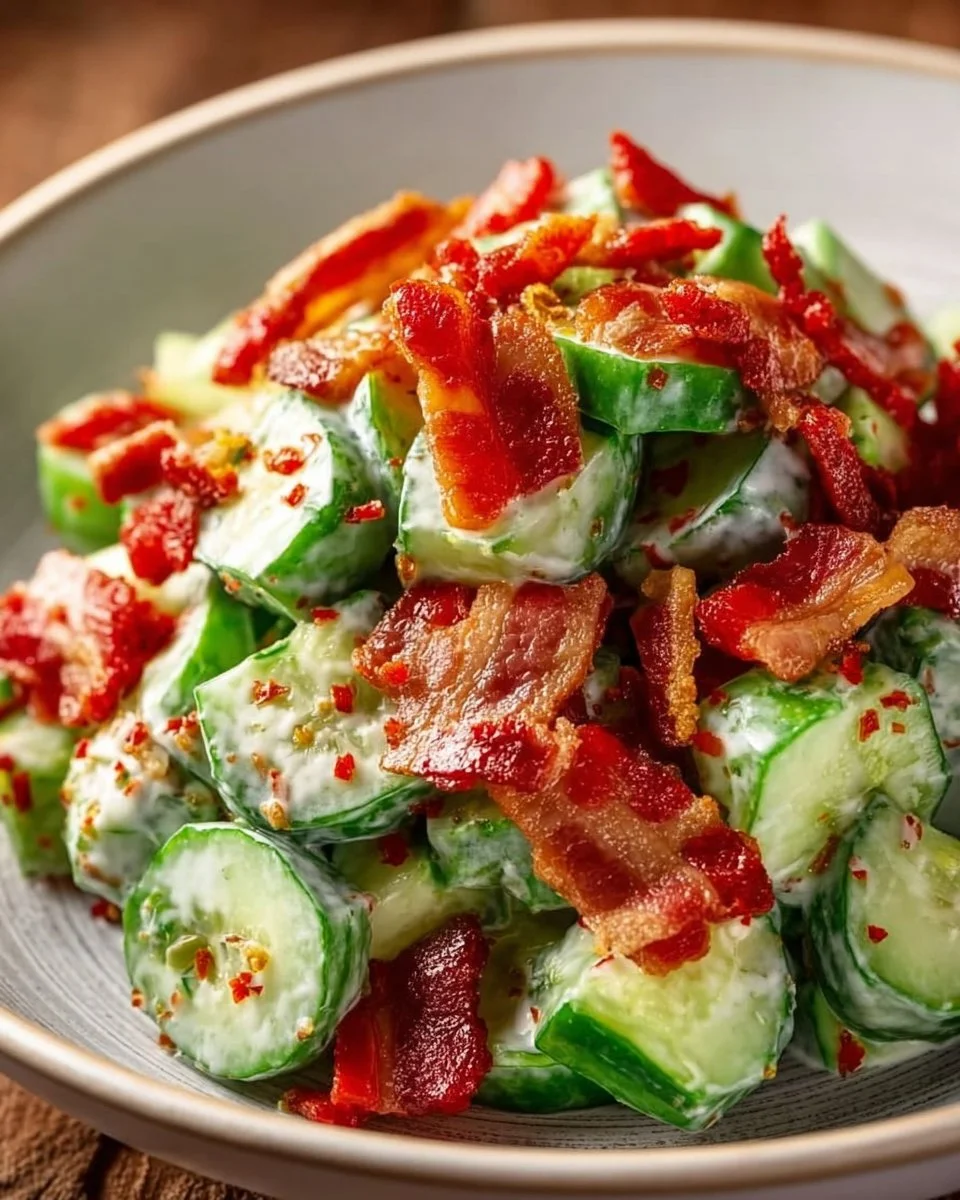 Savory Cucumber Salad with Bacon