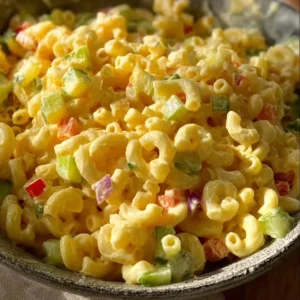 Delicious and creamy best macaroni salad served in a bowl