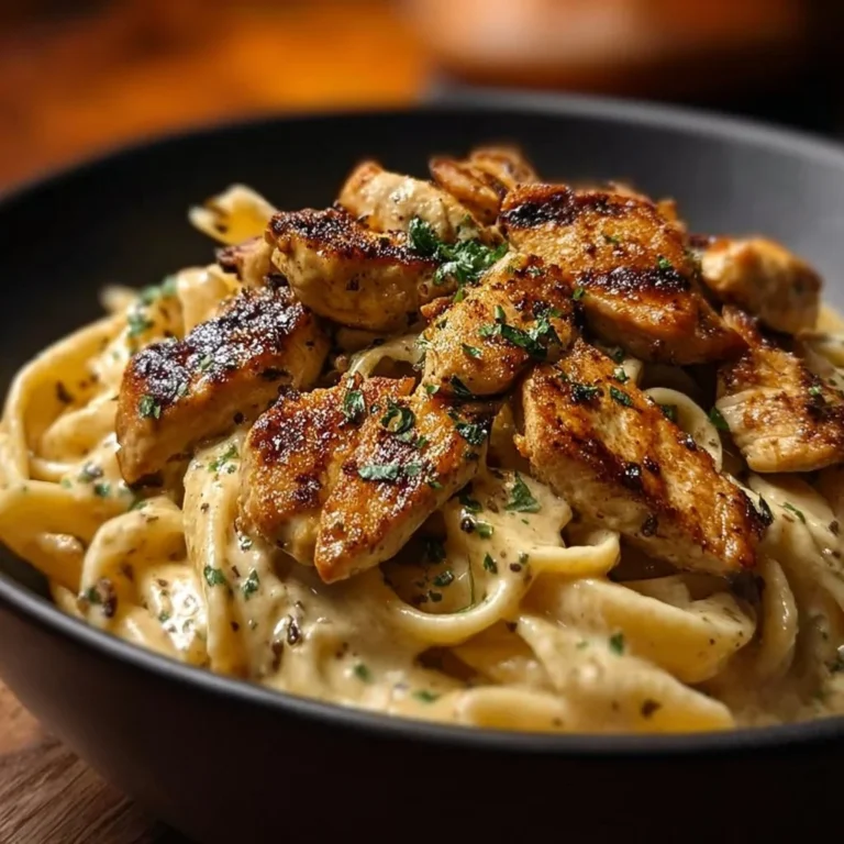 Creamy Cajun Chicken Pasta with spices and fresh ingredients
