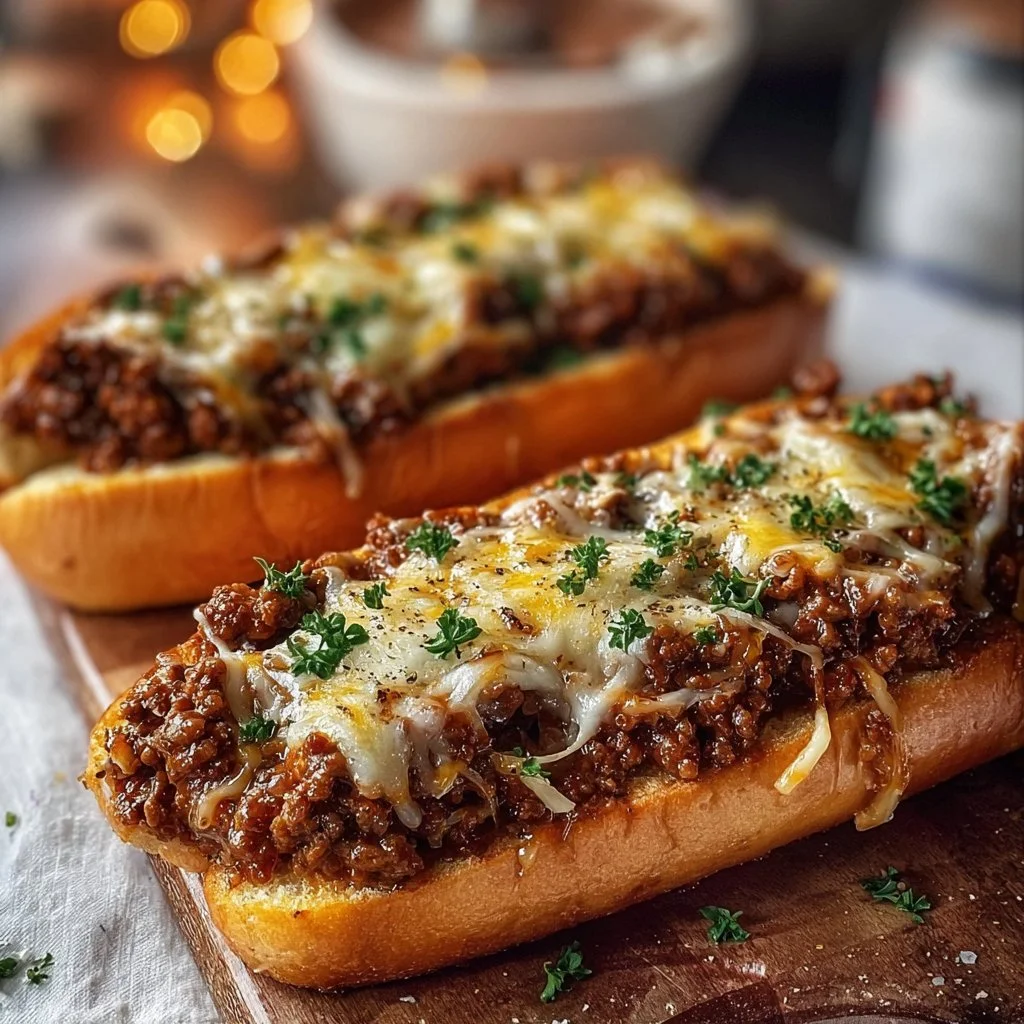 Cheesy Garlic Bread Sloppy Joes