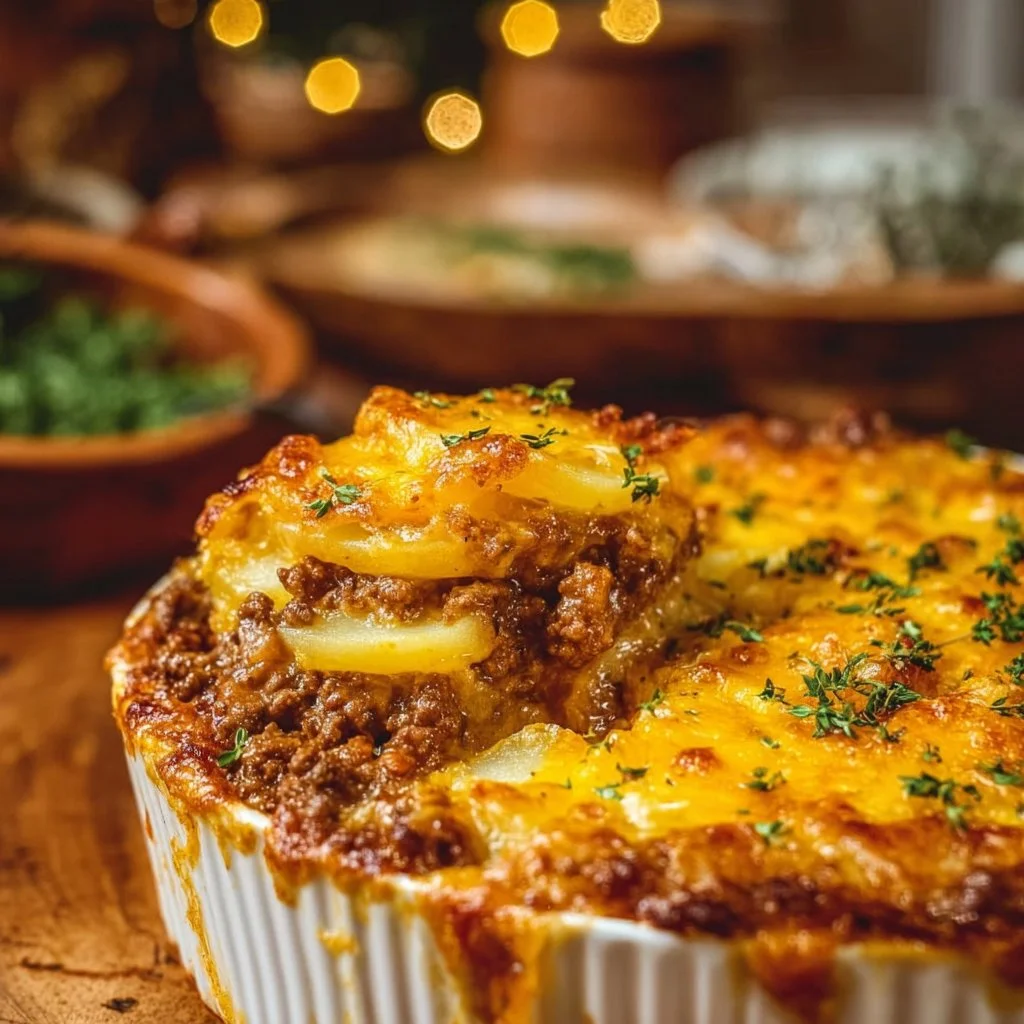 Cheesy Hamburger Potato Casserole