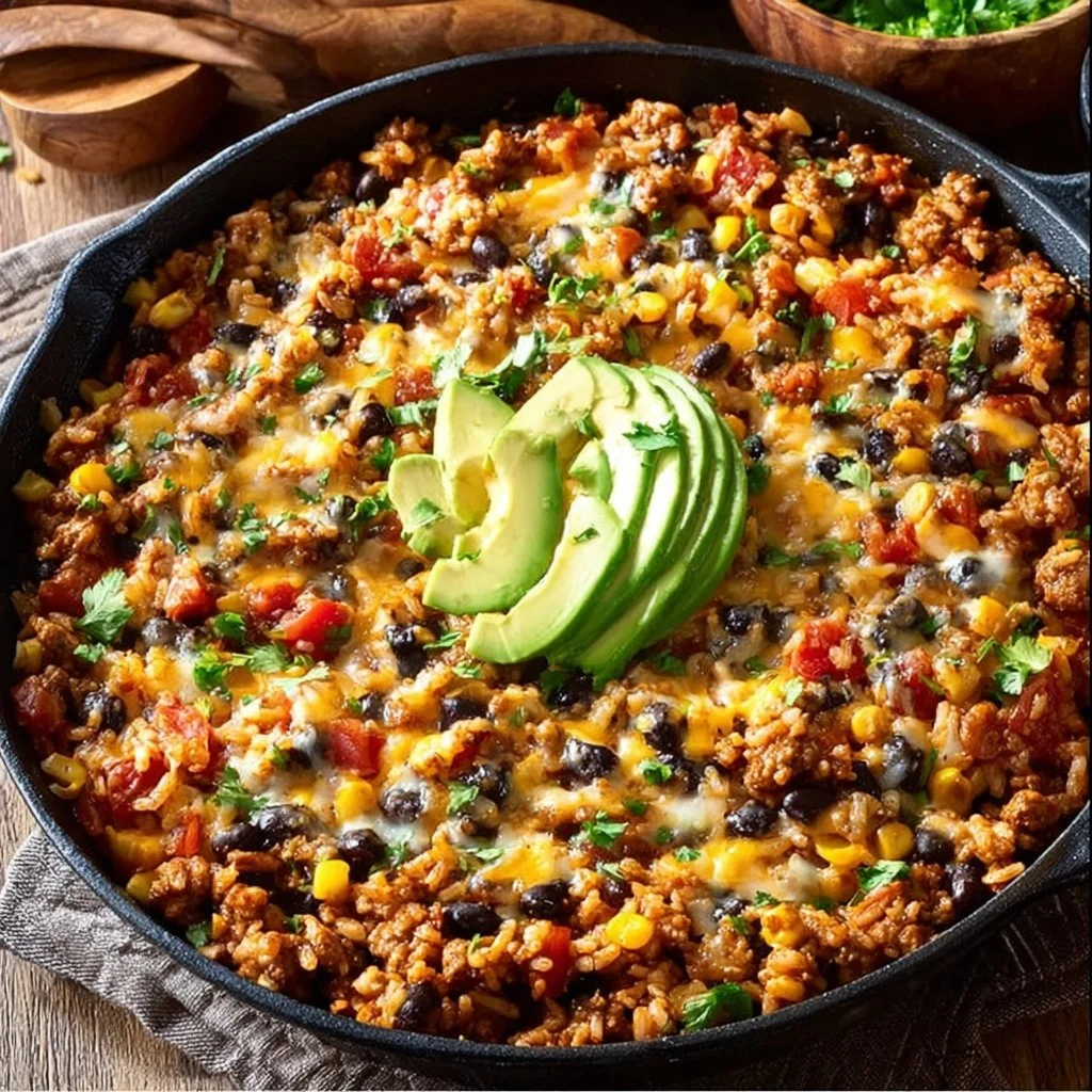 Cheesy Taco Rice Skillet