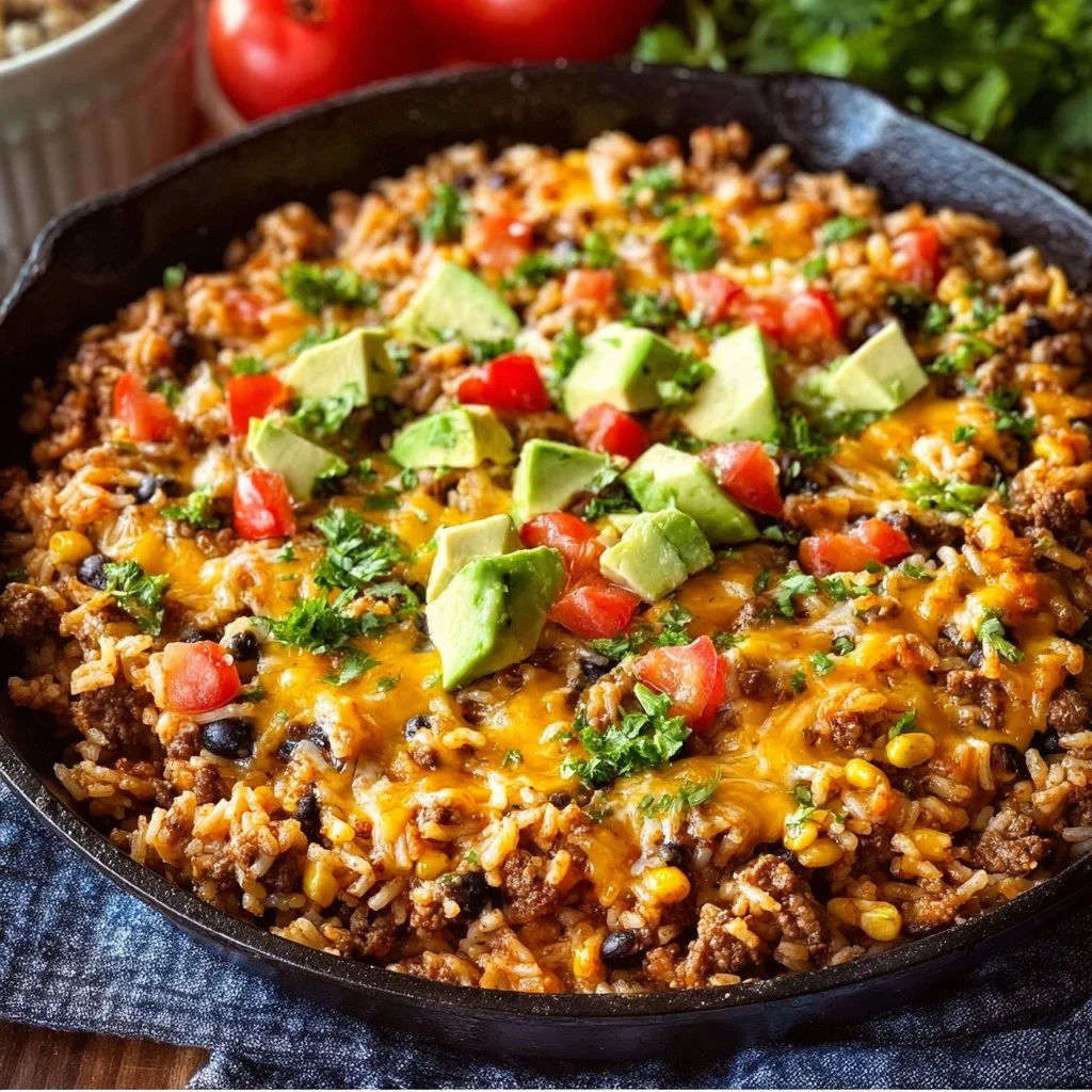 Cheesy Taco Rice Skillet