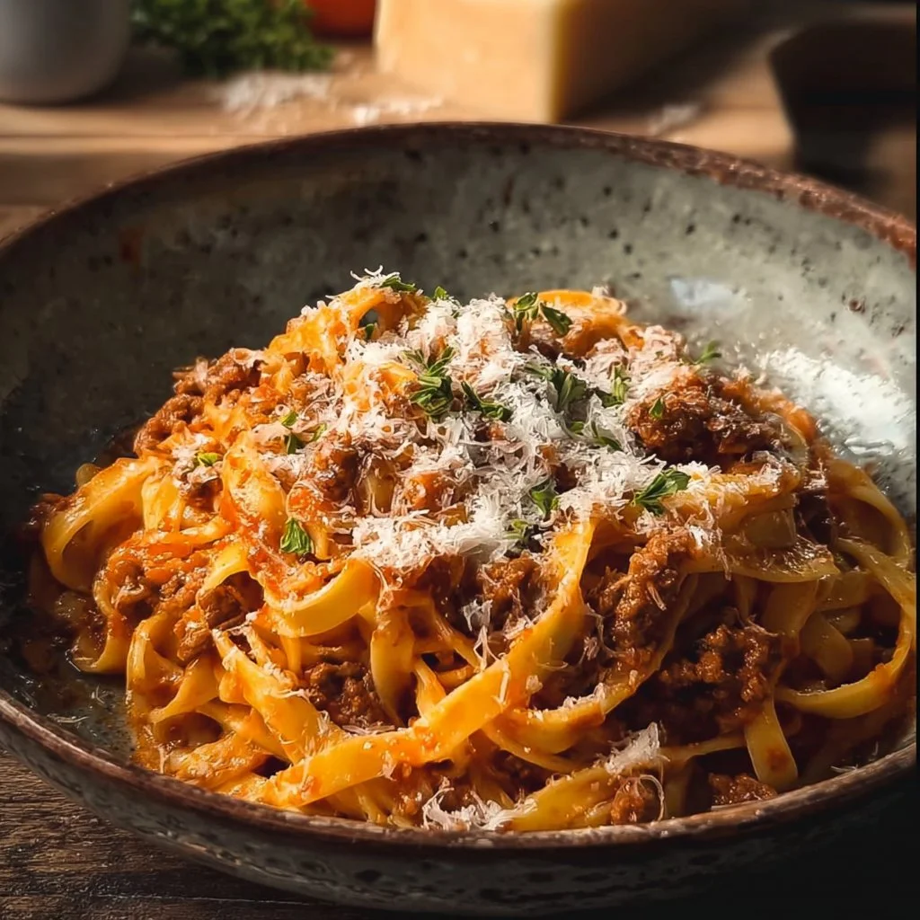 Creamy Fettuccine Bolognese