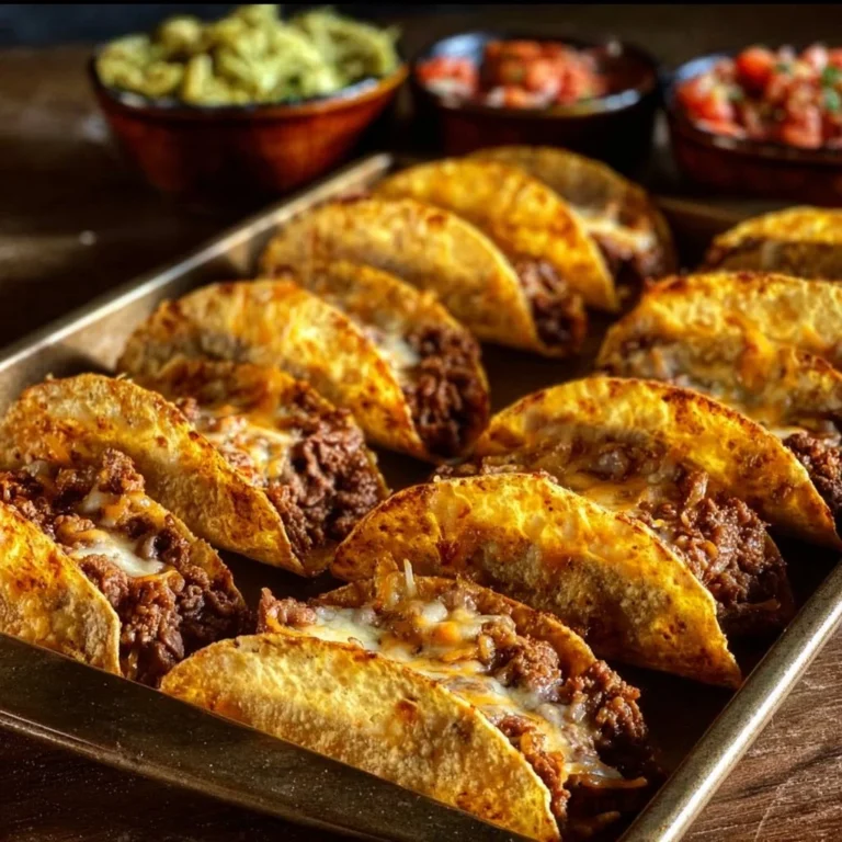 Delicious crispy ground beef tacos topped with fresh ingredients