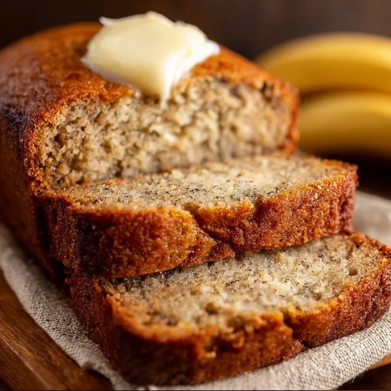Delicious easy banana bread loaf fresh from the oven
