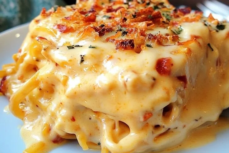 Easy Southern Cheesy Chicken Spaghetti Casserole