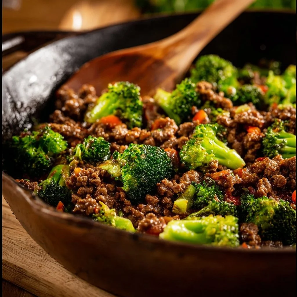 Ground Beef and Broccoli