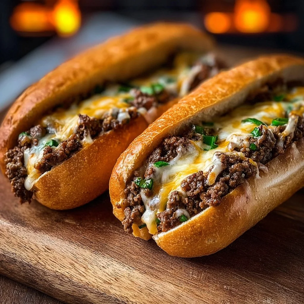 Ground Beef Philly Cheesesteaks