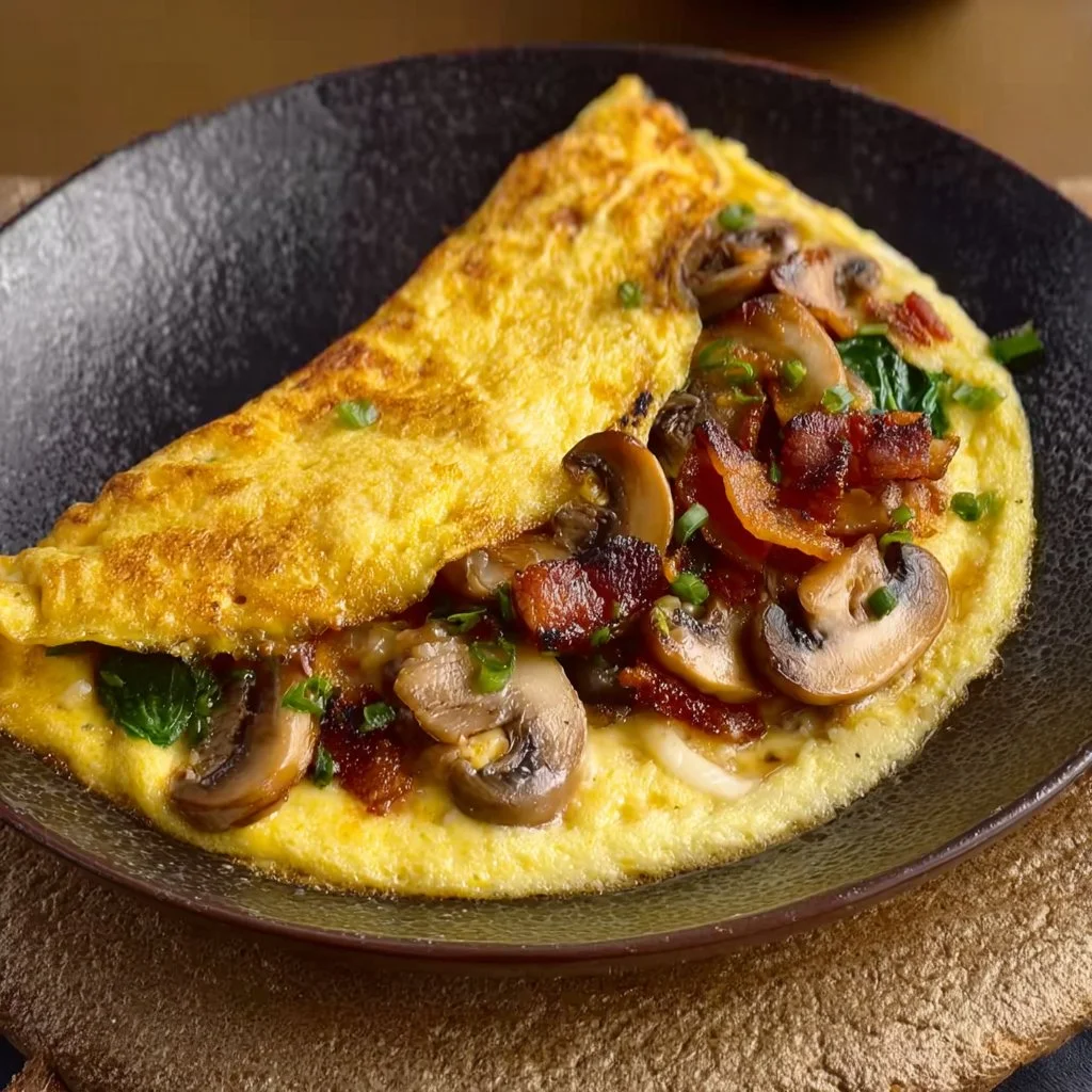Keto Bacon & Mushroom Omelette