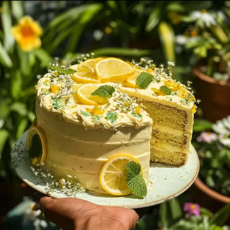 Slice of Lemon Chantilly Cake with creamy frosting and lemon zest