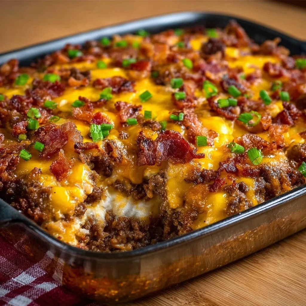 Low-Carb Bacon Cheeseburger Casserole – Easy Keto Family Dinner