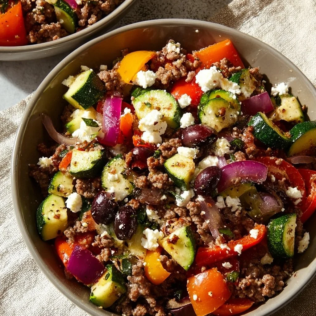 Mediterranean Ground Beef Stir-Fry