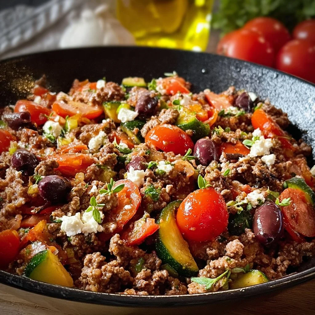 Mediterranean Ground Beef Stir-Fry