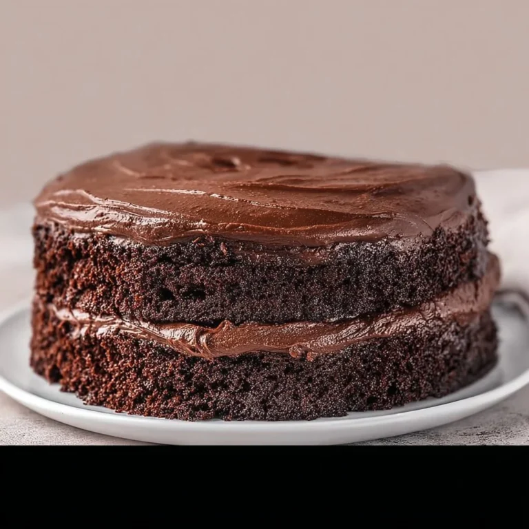 Delicious slice of ultimate decadent gluten free chocolate cake topped with chocolate glaze
