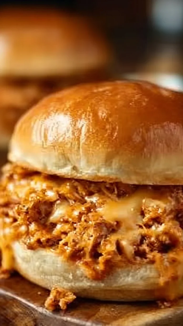 Savory Cajun Chicken Sloppy Joes served on a bun with toppings.