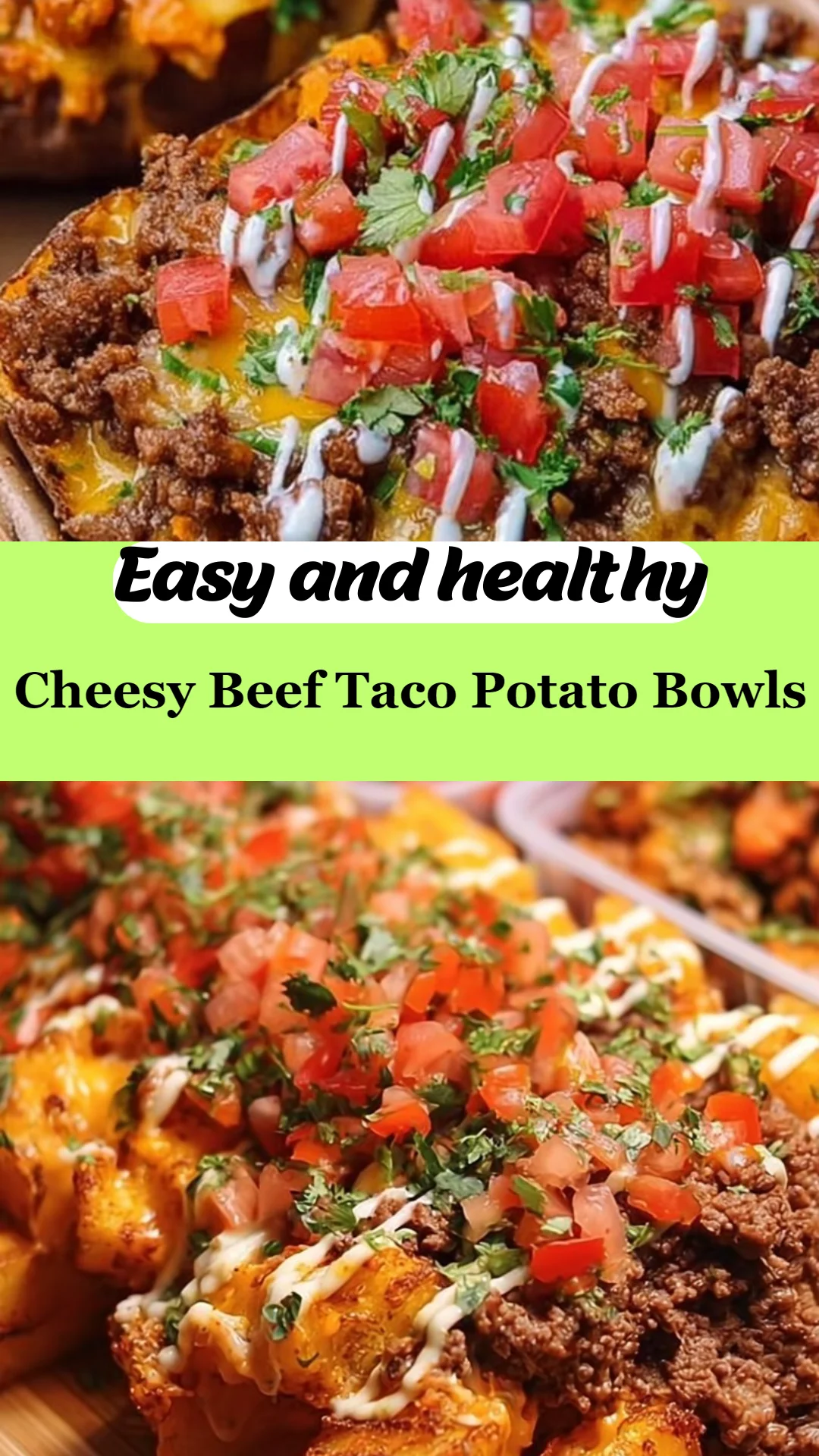 Cheesy Beef Taco Potato Bowls