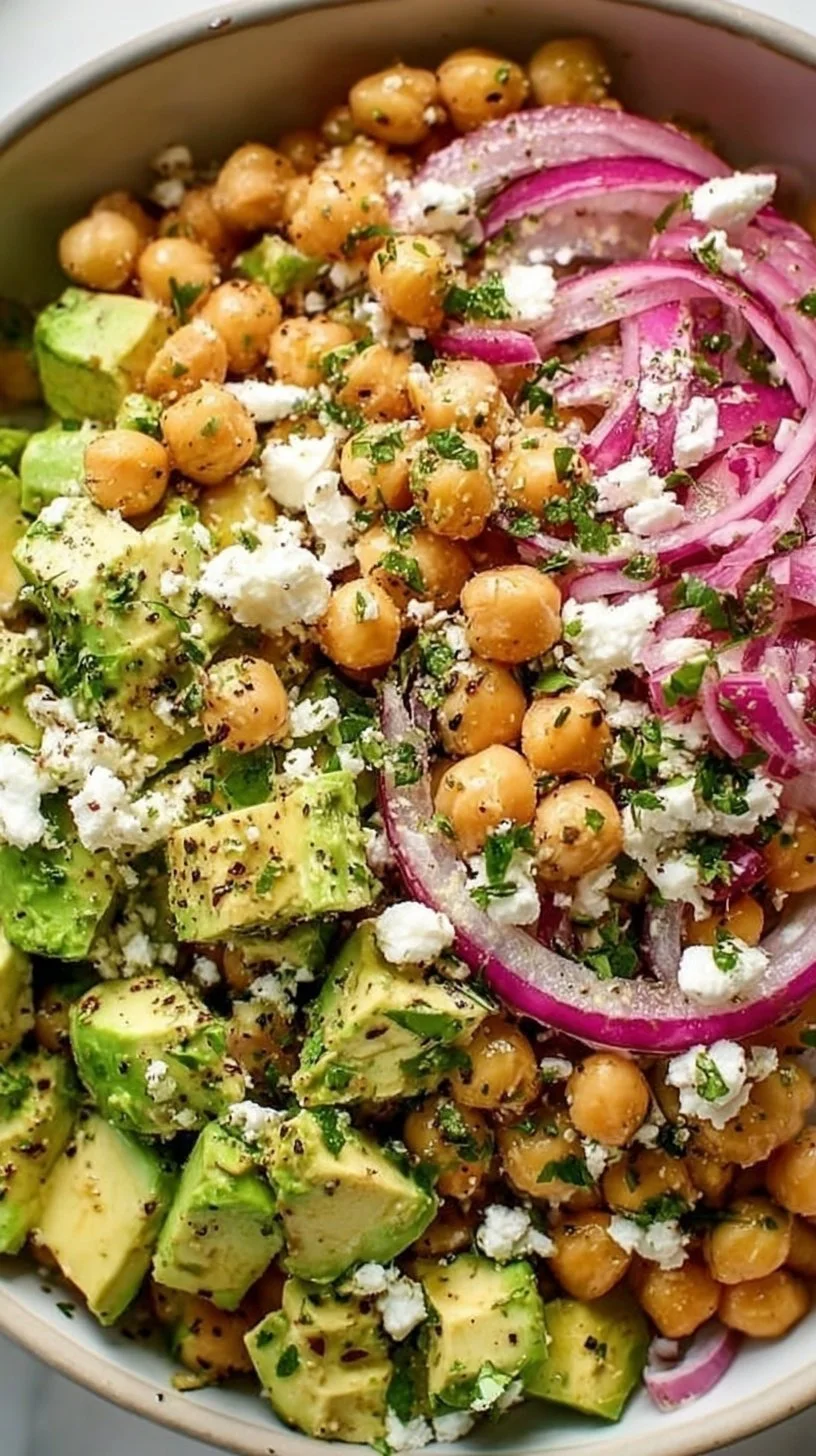 Chickpea Feta Avocado Salad