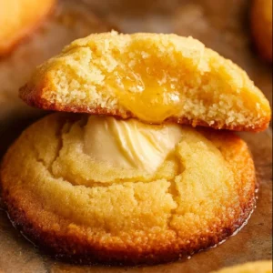 A plate of easy honey cornbread cookies, golden brown and appetizing.