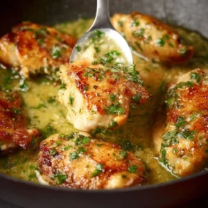 Delicious Garlic Butter Chicken garnished with herbs and served on a plate
